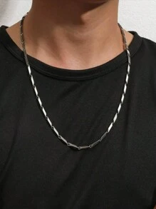 8 Stylish Stainless Steel Men's Titanium Steel Box Chain Necklace Flat Snake Chain Keel Chain Water Wave Chain Stainless Steel Collarbone Necklace Jewellery Set For Men's Daily Use