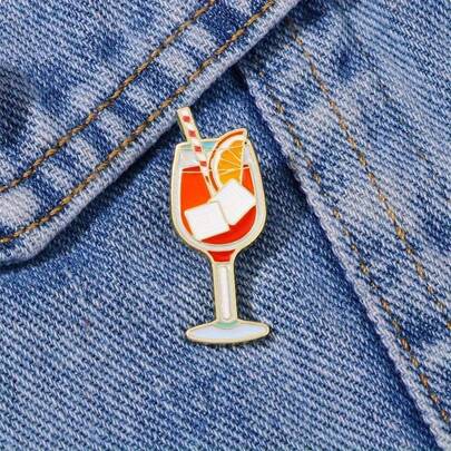 Drank Badge Retro Paleis Stijl Casual Zakelijke Legering Broche, Toepasbaar Voor Alle Seizoenen Pin Voor Kleding Tas Charme School Kpop Rugzak Lerarenbenodigdheden Tas Charmes Schattig