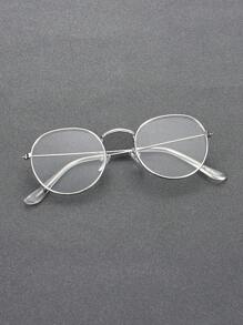 1pc Men Clear Glasses For Reading Eye Protection Daily School Life Clohing Accessories - Silver - View 2