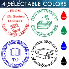 1 st. Ronde zelfinktende rubberen stempel met gepersonaliseerde initialen en tekst, handbediende reliëfstempel voor dagelijks en zakelijk gebruik, zegelreliëfdrukmachine, het beste voor boeken, enveloppen en servetten