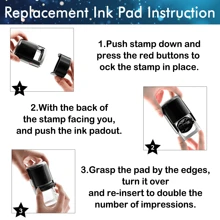 1 st. Ronde zelfinktende rubberen stempel met gepersonaliseerde initialen en tekst, handbediende reliëfstempel voor dagelijks en zakelijk gebruik, zegelreliëfdrukmachine, het beste voor boeken, enveloppen en servetten