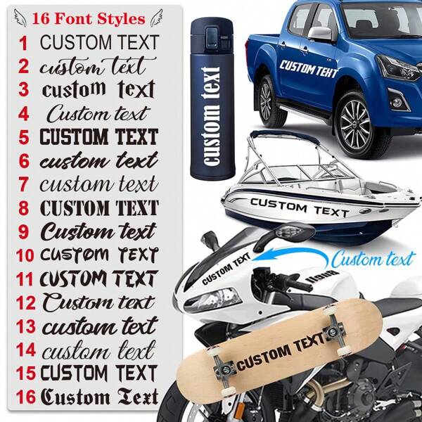 1pc Customizable Vinyl Self-Adhesive Sticker, For Car, Cup, Wall, Boat, RV, Toilet, Home Decor,Graphic Print