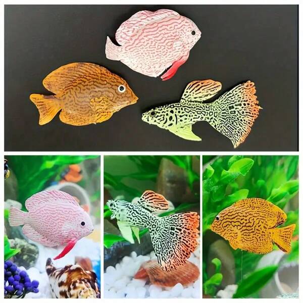 1 Stück Silikon künstliche Aquarium Deko, lebensechter Kunststofffisch mit Saugnapf für Aquarium Dekoration, geruchslose Plastik Goldfisch für Fischteich Verzierung