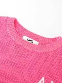 Annil Suéteres de punto para niños y niñas en ropa infantil, elásticos, holgados, de moda, de dos tonos, cálidos para el invierno.