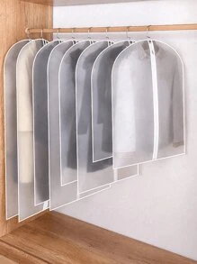 1 件简易透明服装防尘罩袋、挂式西装袋、半透明防尘收纳袋、保护套、适用于学校、办公室、家庭、旅行、整理器卧室、整理器、家庭收纳、适用于女士白色 T 恤、女士黑色裤子、女士冬装、连衣裙、女士冬装、优雅女装、女士白衬衫、长袖、女士白色连体裤、女士春装、女士春装、春季、春装、极简主义、夏季上衣收纳