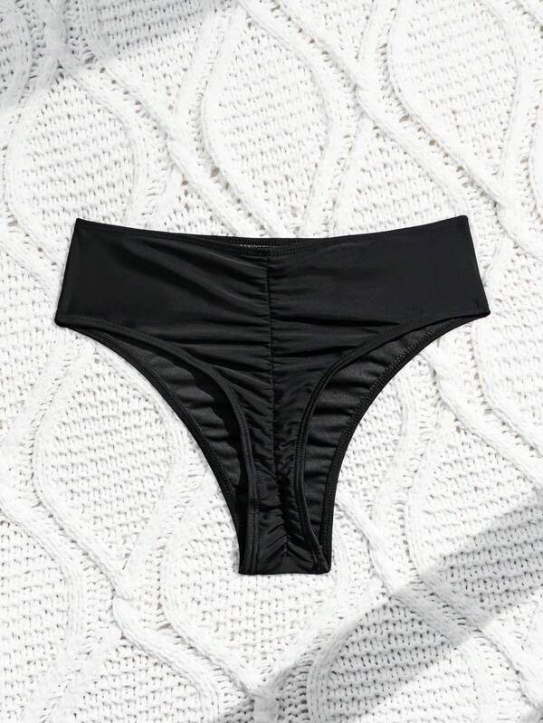 Slip da bikini sexy di colore solido a triangolo per donna, adatto per vacanze in spiaggia estive