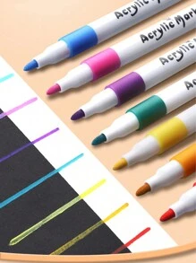80 marcadores de pintura acrílica de colores, apropiados para pintar y crear manualidades artísticas DIY, resistentes al agua, lavables, se pueden usar en tela, vidrio, cerámica, plástico y la mayoría de las superficies (estilo aleatorio)