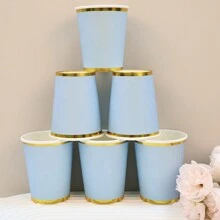 10/20/60 piezas, Vasos de papel azul premium con estampado en caliente (9 Oz) - Vajilla desechable elegante para cualquier fiesta y evento