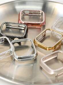 1 pièce Étui de protection décoré de cristaux scintillants et ajouré, compatible avec Apple Watch 38/40/41/42/44/45/46/49mm, Série Ultra/SE/10/9/8/7/6/5/4/3/2/1, accessoire de montre connectée de style