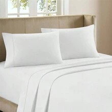 Juego de sábanas de bambú de lujo y extra suaves de 4 piezas tamaño Full - Blanco - Ver 2