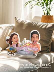 1 Personalized Shaped Pillow Fun And Interesting Gift, Customized Photo Pillow Flower Pillow With Photo Name And Text, Valentine's Day Gift With Text For Boyfriend, Girlfriend, Husband, Wife, Her/His Unique Gift, Perfect For Birthdays, Anniversaries, Valentine's Day, Graduation Ceremonies, Weddings, Mother's Day, Father's Day, Christmas