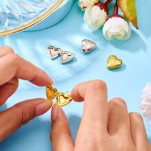 4pcs/20pcs Brass Locket Pendants Heart/Rectangle Photo Frame Charms For Anniversary Birthday Valentine's Day Necklace Gifts DIY