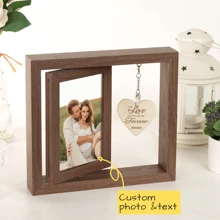 1pc Personalized Custom Photo Frames, Rotating Photo Frames, Holiday Anniversary Souvenirs, Bedroom Bedside Crafts, Valentine's Day Gifts, Creative Gifts For Her,New Year's Gifts, Gifts,Mother's Day Gifts, Father's Day