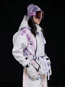 VECTOR MOTION Chinesischer Stil Fleece Skijacke, Unisex Halb-Reißverschluss Sport Kapuzenpullover, wind- und wasserbeständig, leicht, warm, atmungsaktiv, langanhaltend