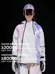 VECTOR MOTION Chinesischer Stil Fleece Skijacke, Unisex Halb-Reißverschluss Sport Kapuzenpullover, wind- und wasserbeständig, leicht, warm, atmungsaktiv, langanhaltend