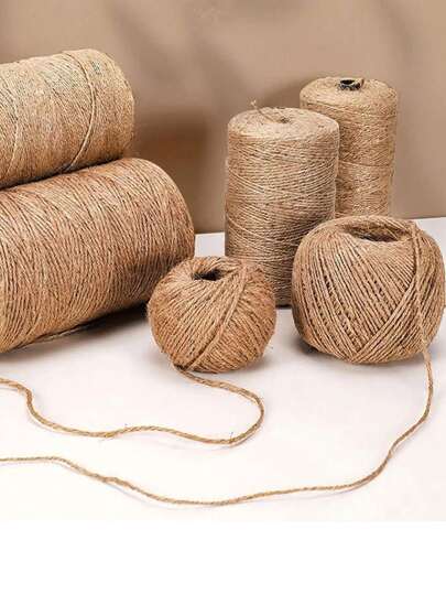 aprille 10M/ROLL Natural Vintage Jute Rope Twine Roll Sewing Christmas Crafts Jute Cord Thread Wedding DIY Party Ribbon Bows Decor Cat Climbing