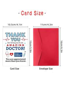 Appreciation Doctor Thank You Card With Envelope - Perfect For Medical Staff & Hero Doctors Heartfelt Message Of Gratitude - Multicolor - View 4