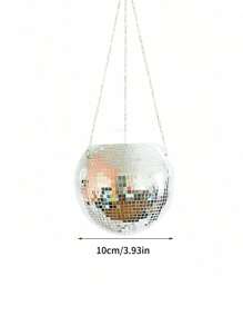 1pc Disco Ball Planter, Hanging Mirrored Spherical Flower Pot, Gardening Decor Hanging Planter