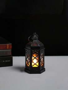 1/2/4 pièces Lanterne hexagonale portative de Ramadan (pile incluse), porte-bougie LED de style européen rétro simulé, imitant les effets de la lumière de bougie réelle, décoration de fête, décoration extérieure, décoration de jardin, convient pour les festivals quotidiens, Halloween, Noël, Action de grâce - Idéal pour les jardins, à l'intérieur, les chambres à coucher, les tables et l'extérieur