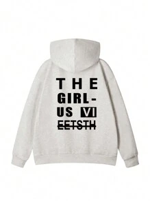 全新秋冬字母印花街头风时尚百搭女士连帽衫