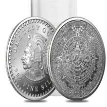 Moneda conmemorativa bañada en plata maya azteca americana - Plateado - Ver 1