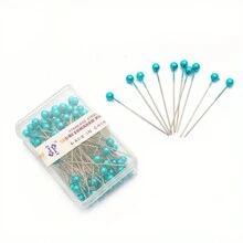 100 alfileres de costura, alfileres rectos de 1.57 pulgadas con cabeza de perla, alfileres de acolchar para costura, joyería, manualidades y suministros de costura