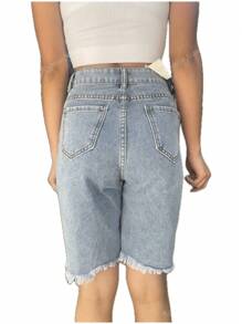 shorts bermude  mezclilla con  brillos para mujer
