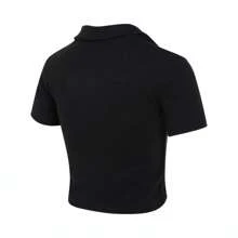 Nike 2024 女士 NSW Essential SS Polo 短款上衣 - 黑色 - 查看 2