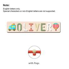 [Customized Puzzle] 1pc Personalized Name Puzzle, Wooden Name Puzzle, Automotive Style, Suitable For Christening, Birthday, Christmas, New Year Gifts, Supporting Only English Letters, Exquisite 1st Birthday Gift For Boys And Girls - Multicolor - View 28