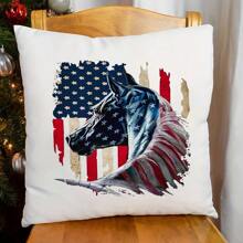 1 件美国国旗贴花马乙烯基贴花 T 恤熨烫贴纸热转印乙烯基贴片设计熨烫贴纸适用于衣服帽子枕头背包 DIY 装饰