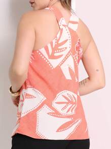 Duna Women's Tank Top Twist Front And Back Basic - Watermelon Pink - View 5