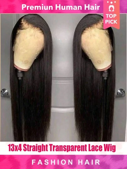 200% Density 13X4 High-Definition Lace Front Wig Straight Lace Front Wig Human Hair 100% Brazilian Hair Wig Natural 13X4 Full Edge Lace Pre Pulled Lace Wig Suitable For Female Ear To Ear Swiss High-Definition Lace Natural Appearance With Baby Hair