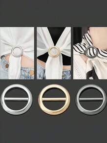 1 Metal Sliding Buckle With Adjustable 3-Way Swivel Ring Buckle For Belts, Scarves And Handbags - Fashion Accessory Hardware Round Ring Buckle Bags, Delicate Corner Buckle, Short Sleeve Hem Fixed Buckle, Garment Waist Buckle, Backpack Metal Buckle, Scarf Tie Buckle , Thanksgiving New Year Gift. - Multicolor - View 4