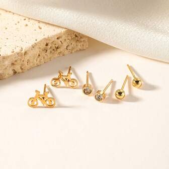 3 对时尚女士耳环，简约珠宝套装礼物