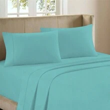 Luxurious Ultra Soft 4-Piece Bamboo Fiber Bed Sheet Set With Deep Pockets - Full Size - Sky Blue - View 2