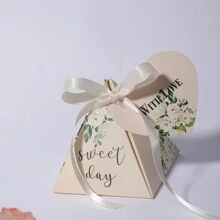 20 hộp giấy đựng quà cưới Rustic "A Sweet Day", hình kim tự tháp tam giác kèm thiệp, ruy băng, túi thơm, bao bì cho ngày lễ tình nhân, trang trí bàn tiệc kỷ niệm cho khách - Nhiều màu - Xem 7