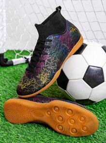 男子足球鞋专业高帮足球鞋室内五人制训练鞋 - 黑色 - 查看 2