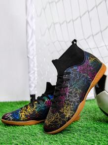 男子足球鞋专业高帮足球鞋室内五人制训练鞋 - 黑色 - 查看 4