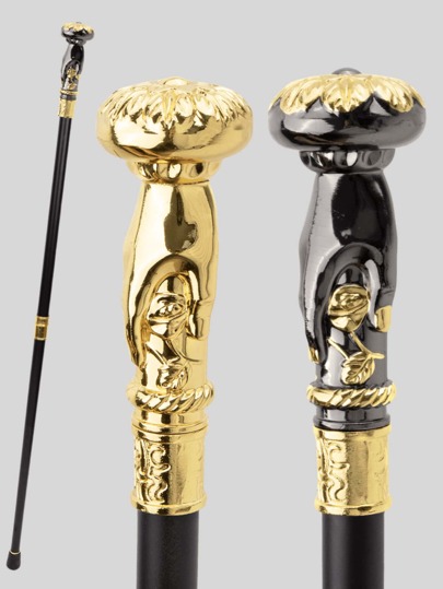 1pc Very Elegant Hand Holding Roses Creative Outdoor Crutches Disassembly Metal Cane Halloween Props Christmas Character Playing Dance Performance Civilized Sticks Elegant High -End British Gentleman Cane Suitable For Daily Use And Great Gift Valentines School