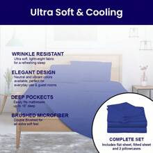 Luxurious Super Soft 4-Piece Bamboo Sheet Sets - Multiple Colors & Sizes Available - Indigo Blue - View 7