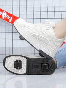 Zapatos con ruedas Heelys transformables y ajustables para patines de ruedas para niños/adultos unisex, zapatillas con ruedas de patinaje en línea retráctiles - Blanco - Ver 1