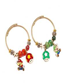 Bộ vòng tay ngày lễ Giáng sinh, 1 vòng tay vàng  Elegant có thể xếp chồng lên nhau theo phong cách Boho, dây đeo tay thích hợp làm quà tặng Giáng sinh - Không có lông vũ, Phụ kiện trang sức tiệc theo mùa, Giáng sinh - Nhiều màu - Xem 2