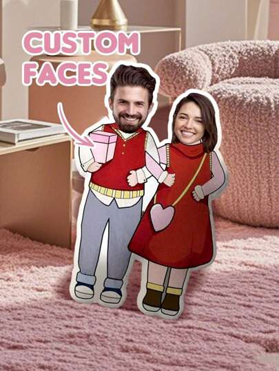 1pc Custom Photo Pillow For Lovers Personalized Couple Shaped Pillow Interesting Funny Gift With Photo Name Text Custom Photo Pillow Flower Pillow With Text Valentine's Day Gifts Unique Gift For Boyfriend Girlfriend Husband Wife Her/Him, Ideal For Birthdays, Anniversaries, Valentine's Day, Graduation, Weddings, Mother's Day, Father's Day, Christmas