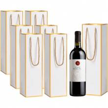 3 piezas Bolsa de embalaje para vino tinto, organizador de regalo de botella de vino, bolsa de papel, la primera opción para bolsa de embalaje de regalo para fiestas, regalos, fiestas de cumpleaños