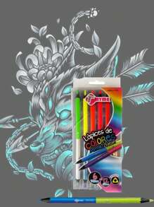 Pack Of 6 Tryme Pencil Sharpeners With Triangular Design And Duo Metallic Neon Colours. - Multicolor - View 1