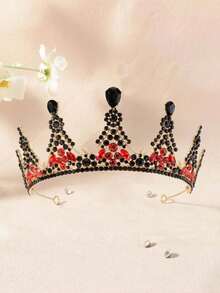 1 pièce Couronne vintage style bohème en alliage de zinc, diadème pour 18e anniversaire, robe de mariée, princesse élégante, convient pour toute l'année, festival, fête - Rouge - Voir 1