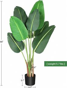 2 Pack 4FT Artificial Bird Of Paradise Palm Tree Potted Plant For  Indoor House Home Office - 綠色(4英尺) - 查看 5