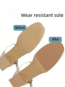 1Pair Sole Anti Slip Sticker For High Heels, Forefoot Soundproofing, Wear-Resistant, Anti Slip Pad, Water Ripple Self-Adhesive Shock-Absorbing Sole Protective Sticker