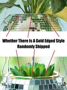 1pc Disco Ball Planter, Hanging Mirrored Spherical Flower Pot, Gardening Decor Hanging Planter