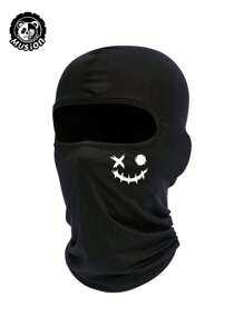 Musion 1pc Halloween Smile Face Print Ski Mask Balaclava Face Mask For Men Women UV Protection Windproof Scarf For Snowboard Motorcycle Skull Skeleton